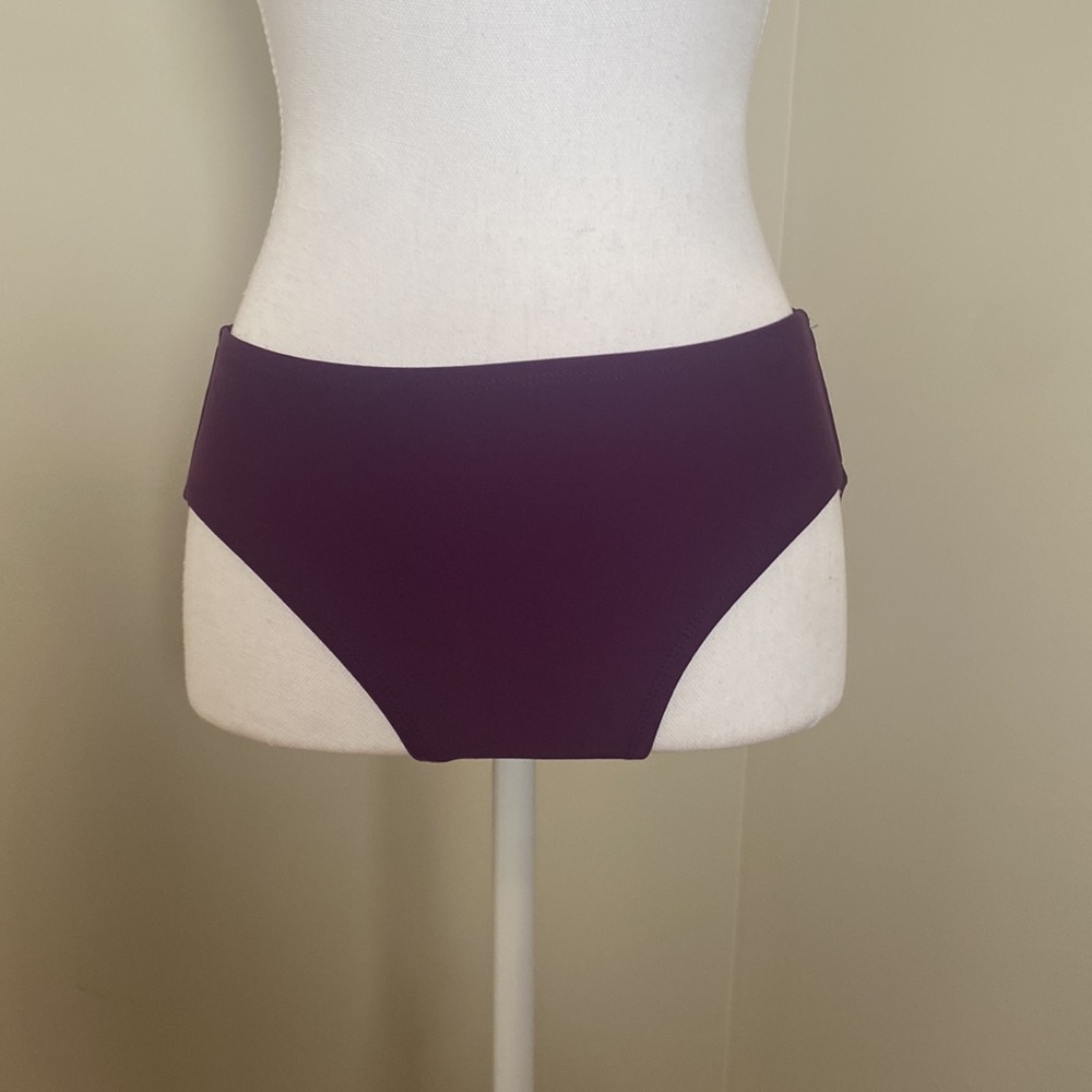 Purple Two-Piece Tankini with Adjustable Straps and Adjustable Ruching - Picture 9 of 12